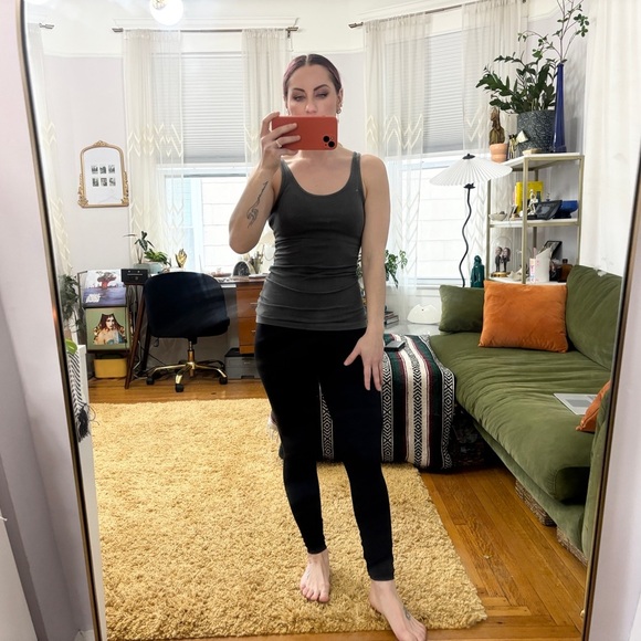 James Perse Longline Ribbed Sleeveless Gray Ribbed Tank Top - Sz 1 - Picture 4 of 12